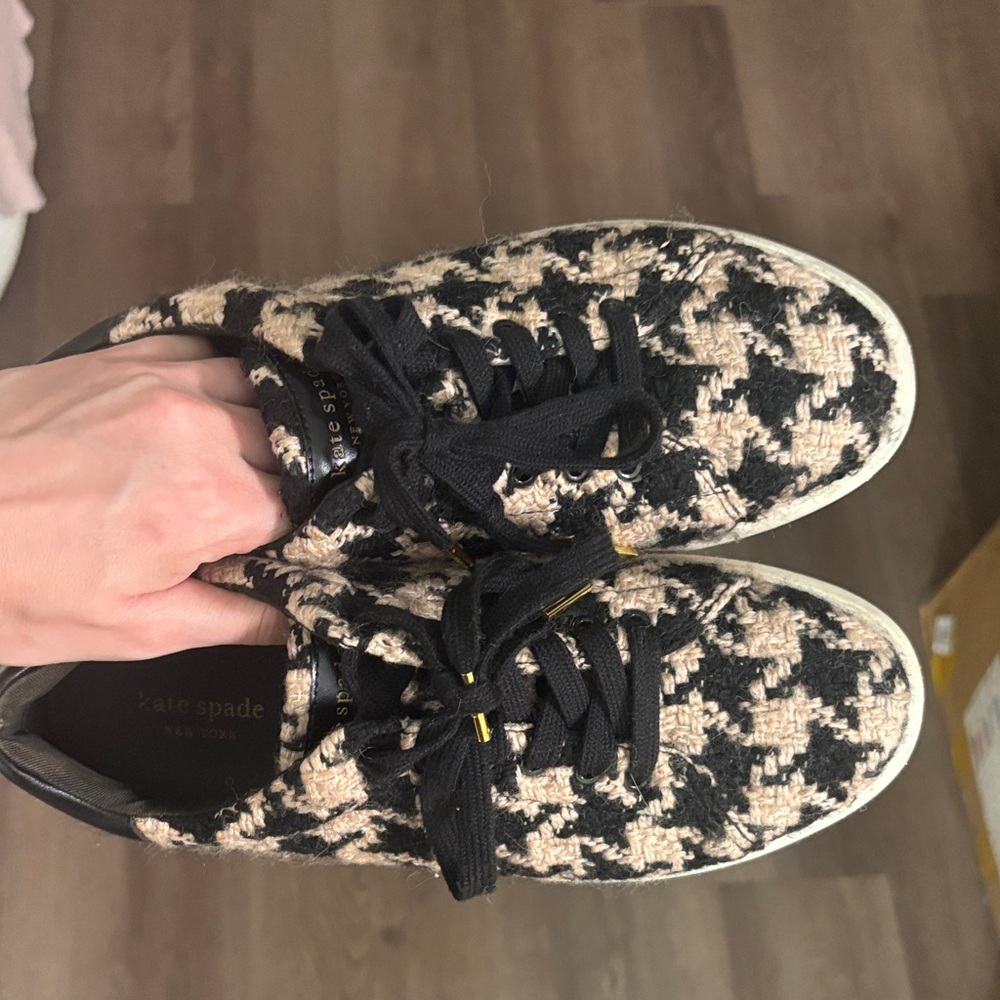Kate Spade Black and Cream Patterned Sneakers